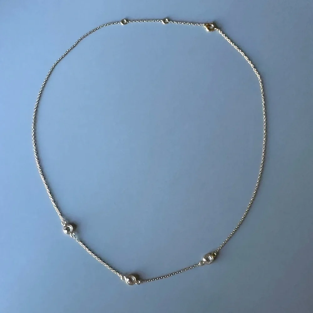 14k Gold Vermeil 3 Crystal Stations Necklace